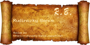 Rudinszky Bence névjegykártya