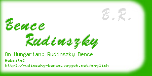 bence rudinszky business card